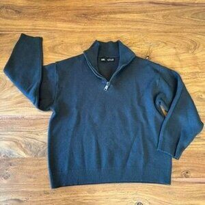 Zara Kids Gray Quarter-Zip Sweater Youth Size 7/8